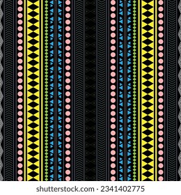 Hand drawn pattern with black background design