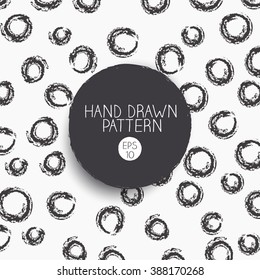 Hand Drawn Pattern in Black & White : Vector Illustration