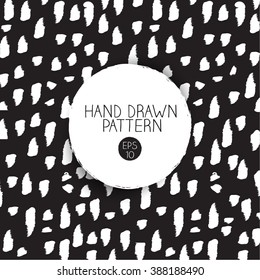 Hand Drawn Pattern in Black & White : Vector Illustration