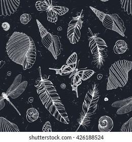 Hand drawn pattern in boho style