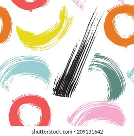 Hand drawn pattern with brushed lines seamless pattern. Vector 