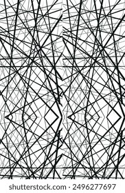 Hand drawn pattern of chaotic lines. Vector abstract design element. It can be used for a textile design