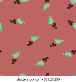 Hand drawn pattern with coffee cups