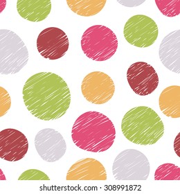 Hand drawn pattern from colorful circles.