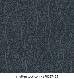 Hand drawn pattern with decorative floral ornament. Stylized colorful branches. Summer spring background, nature collection. Vector illustration