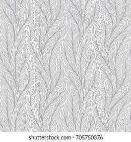 Hand drawn pattern with decorative floral ornament. Stylized colorful branches. Summer spring background, nature collection. Vector illustration
