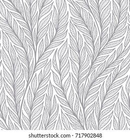 Hand drawn pattern with decorative floral ornament. Stylized colorful branches. Summer spring background, nature collection. Vector illustration