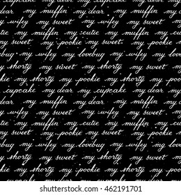 Hand drawn pattern 
with lattering. Good for creative and greeting cards, posters, banners and covers. Vector.