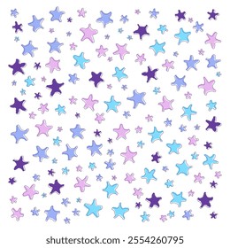 Hand Drawn Pattern Organic Shapes Colorful Stars Abstract Background