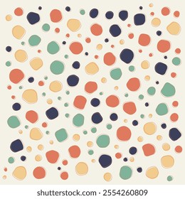 Hand Drawn Pattern Organic Shapes Colorful Circles Abstract Background