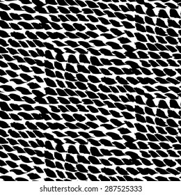 Hand drawn pattern with hand painted braids, organic shapes and rope marks. Vector seamless texture for print in black and white colors for fall winter fashion. 