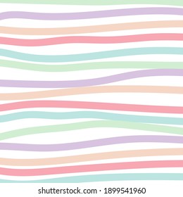 Hand drawn pattern with pastel waves.