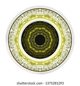 Hand drawn Pattern With Round Floral Mandala. Vector Illustration. Oriental Pattern. Indian, Moroccan, Mystic, Ottoman Motifs. Anti-Stress Therapy Pattern
