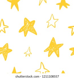 Hand drawn pattern with stars.