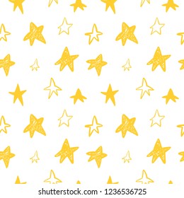 Hand drawn pattern with stars.