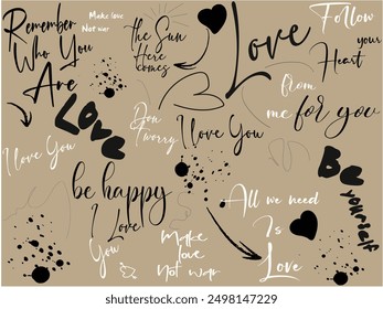 hand drawn pattern street, Hand writing lettering print design seamless pattern, Seamless handwriting pattern, Hand writing words pattern seamless vector, hand writing phrases eps8