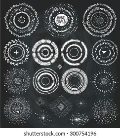 Hand drawn pattern Textures.Wreath,frame burst .Natural decor,artistic brushes,point drops,plant.Design template, invitations, holiday, wedding,Christmas,baby design.Sketched Vector.Chalkboard 