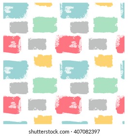 Hand drawn pattern. Vector seamless texture for web, print, home decor, textile, wrapping paper, wallpaper, spring summer fashion fabric. The era 80's - 90's years design style. Naive pattern, 