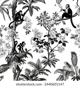 Hand Drawn Pattern With Vintage Kitchen Toile de Jouy 18
Featuring delicate florals, wildflowers, and romantic motifs of cozy kitchen. This seamless pattern is crafted to perfection. Vector Graphics.