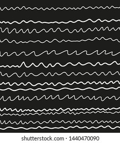 Hand drawn pattern with waves. Universal texture. Abstract background. Doodle for your design. Wallpaper for banners. Black and white illustration