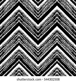 Hand drawn pattern. Zigzag and stripe line. Vector illustration for tribal design. Black and white colors. For textile, wallpaper, wrapping paper. Ethnic theme