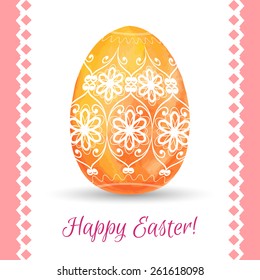 Hand drawn patterned Easter eggs. Vector illustration.