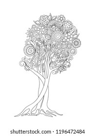 Similar Images, Stock Photos & Vectors of Blossom Tree. Coloring Book ...