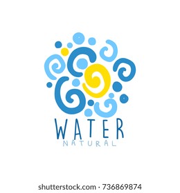 Hand drawn patterned whirlpool water for logo with text