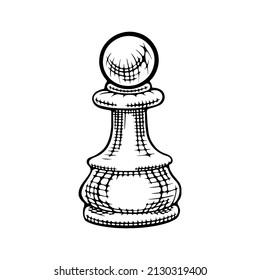 Hand Drawn Pawn Vintage Chess Piece Stock Vector (Royalty Free ...