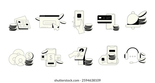 Hand Drawn Payment Set Illustration 