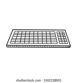 Hand drawn PC Keyboard isolated on a white. Sketch. Vector illustration.
