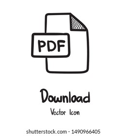 Hand Drawn PDF Vector Icon