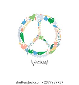 Hand Drawn Peace Calligraphy Text Vector Design.