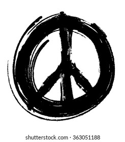 hand drawn peace symbol, vector illustration design element