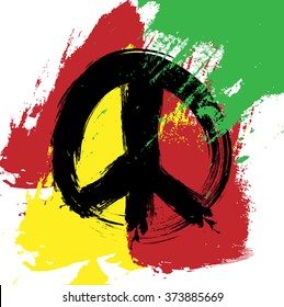 hand drawn peace symbol, vector