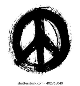 Hand Drawn Peace Symbol, Vector Illustration Design Element