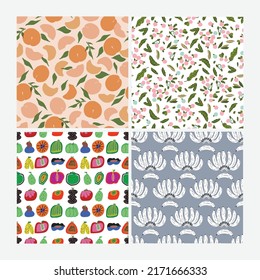 Hand drawn peach fruits pattern design art 