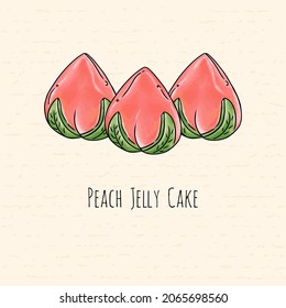 Hand drawn Peach Jelly Cake
