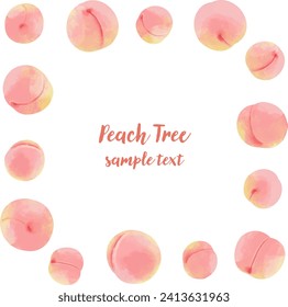 Hand drawn Peach Square Frame vector Illustration
