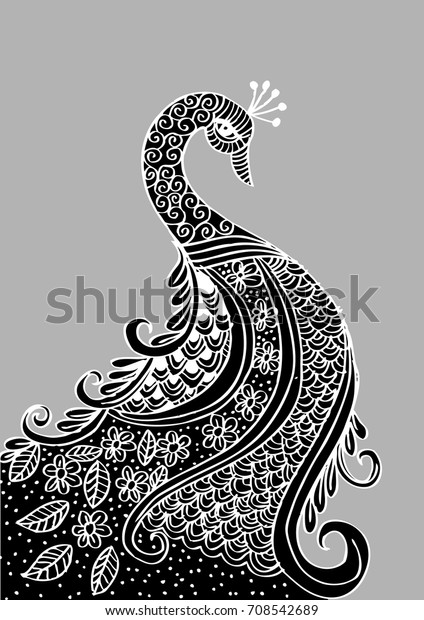 Hand Drawn Peacock Stock Vector Royalty Free 708542689 Shutterstock 6946