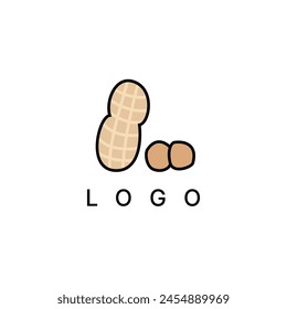 hand drawn peanut design vector illustration. suitable for logo, brand, packaging, clothing, natural organic product, agriculture business, food label design.