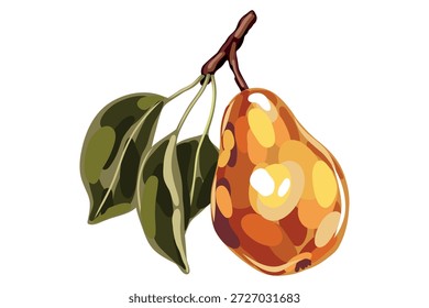 Ilustração Botânica De Fruta De Pera Desenhada À Mão