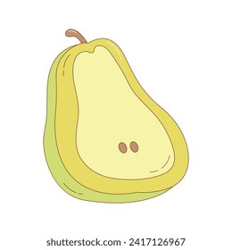 Hand drawn pear fruit vector illustration. Creative hand drawn fruit vector element