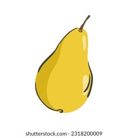 Perla dibujada a mano aislada en un fondo blanco. Ilustración vectorial. Fruta colorida y minimalista. Para pegatinas y diseño.