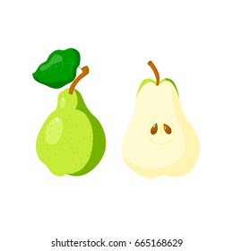 Hand drawn pear. Vector decorative element. Cartoon style.