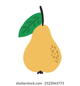 Pera dibujada a mano. Ilustración vectorial sobre un fondo blanco