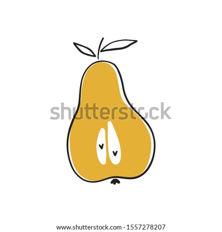 Hand drawn pear vector print
