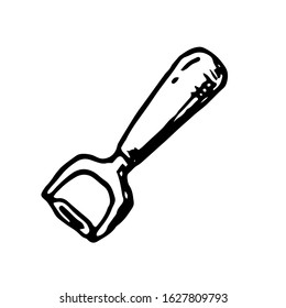 Hand Drawn peeler doodle. Sketch style icon. Decoration element. Isolated on white background. Flat design. Vector illustration.