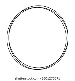 hand drawn and pen drawn circle round icon. round frame and circle icon.
