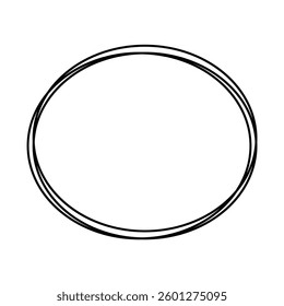 hand drawn and pen drawn circle round icon. round frame and circle icon.